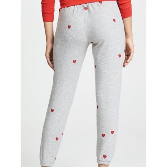 Chaser Love Red Heart Knit Slouchy Pants - Picture 3 of 5